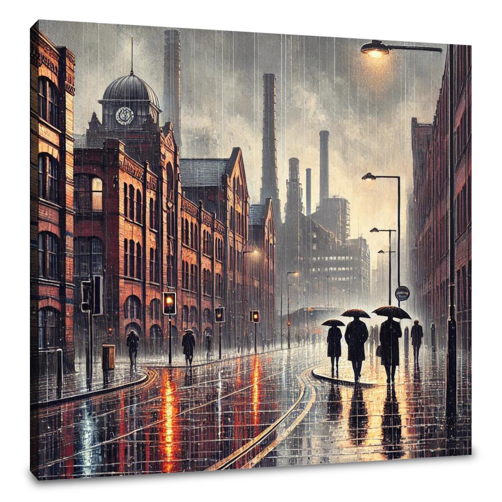 Industrial Rainfall Manchester Canvas