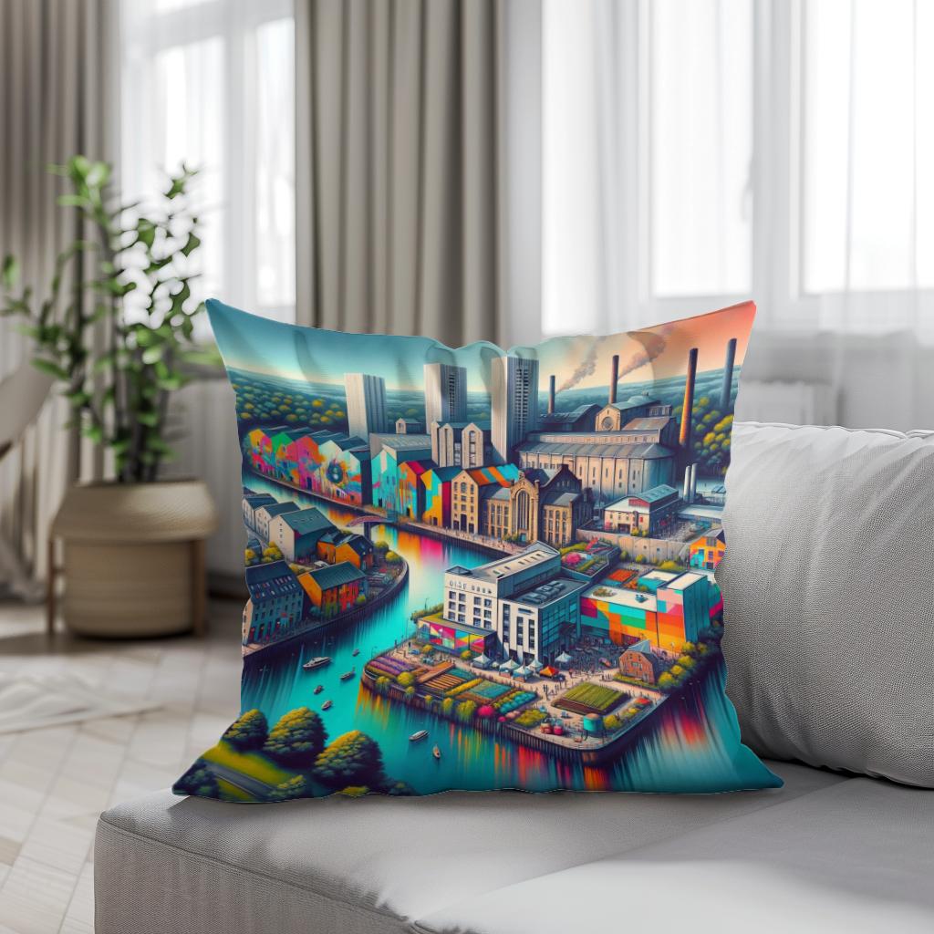 Newcastle Ouseburn Valley Creative Fusion Cotton Cushion
