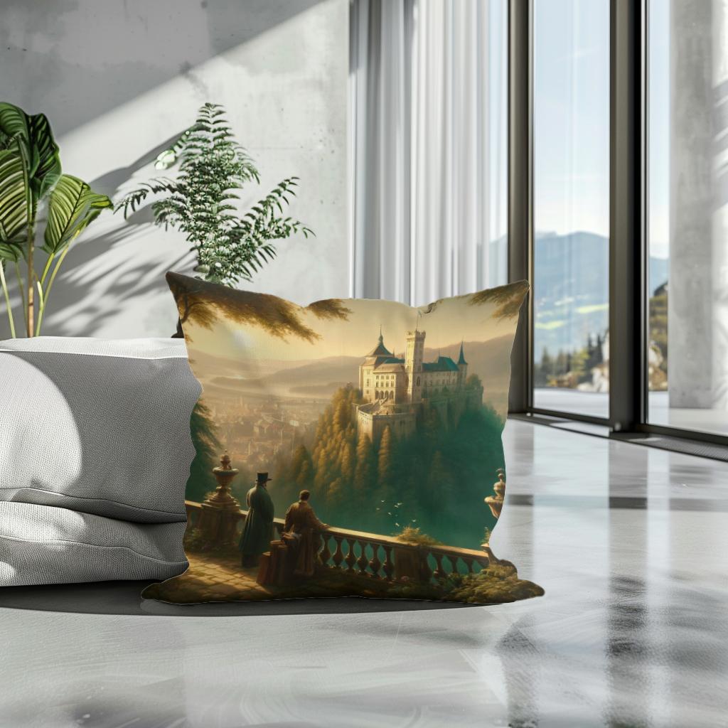 Morning Majesty at Ljubljana Castle Cotton Cushion