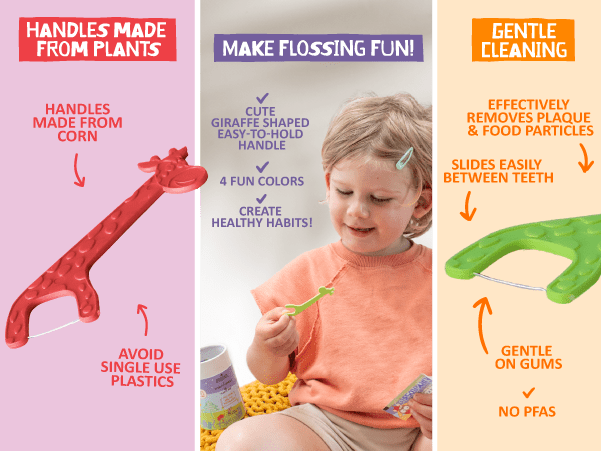 Jack N’ Jill Fairy Floss Kids Biodegradable Dental Flossers – 30 Pack