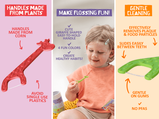Jack N’ Jill Fairy Floss Kids Biodegradable Dental Flossers – 30 Pack