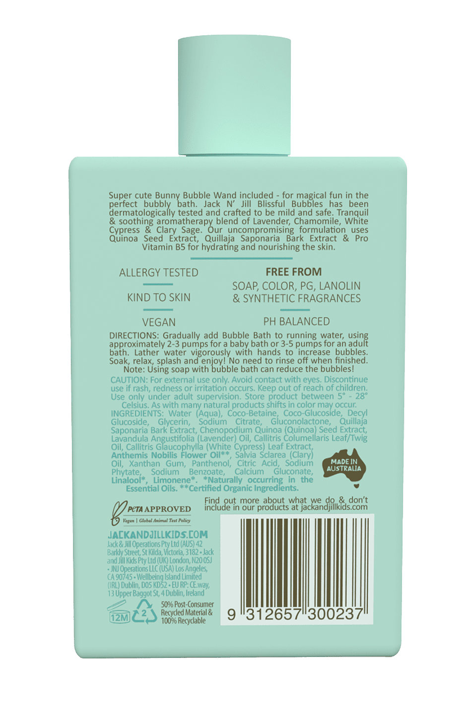 Jack N’ Jill Kids Blissful Bubbles Bubble Bath with Wand – 300ml