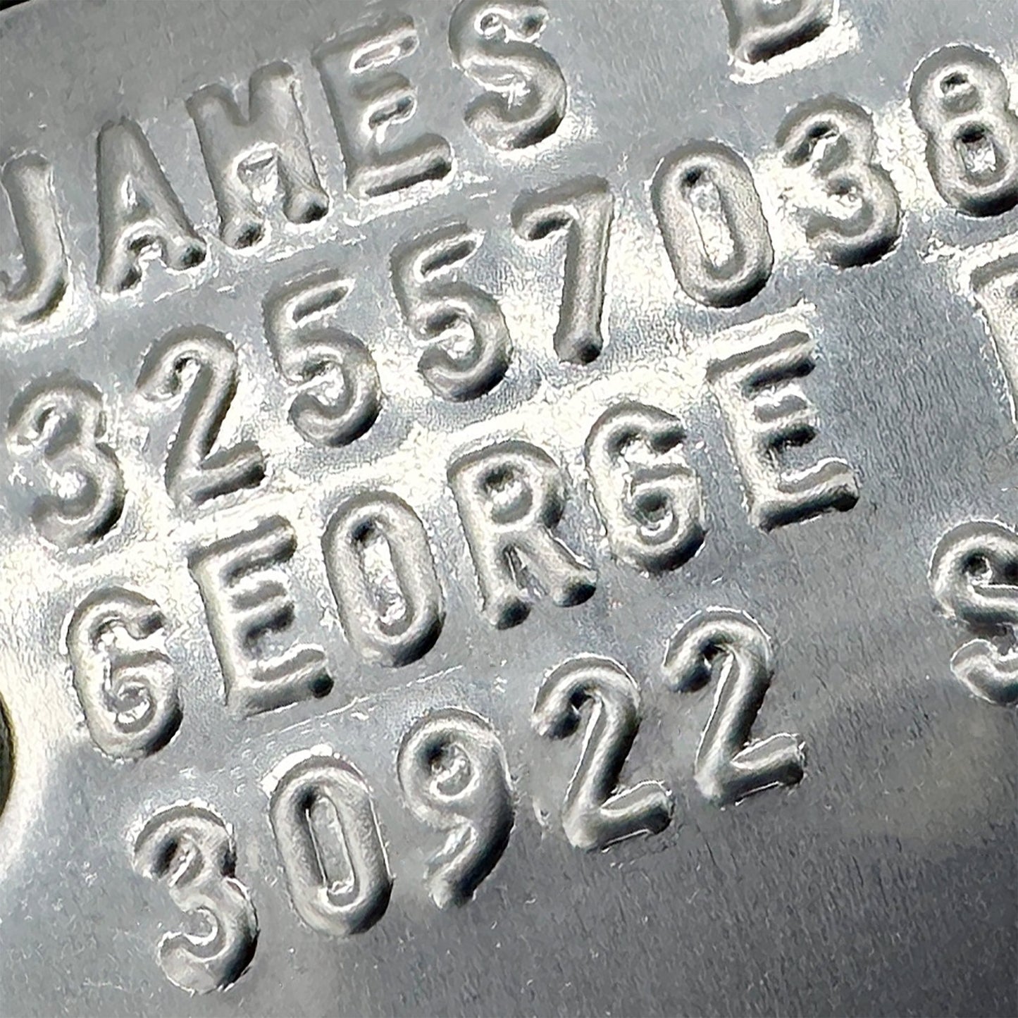 James 'Bucky' Barnes WWII Style Military Dog Tags Prop Replica - Notched pre 1965 WW2 - Stainless Steel - Chain Included