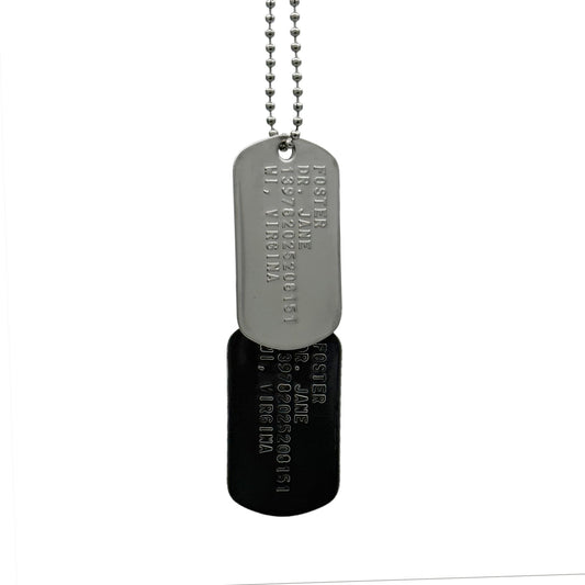 'JANE FOSTER' Dog Tags - Costume Cosplay Prop Replica Military - Stainless Steel Chains Included