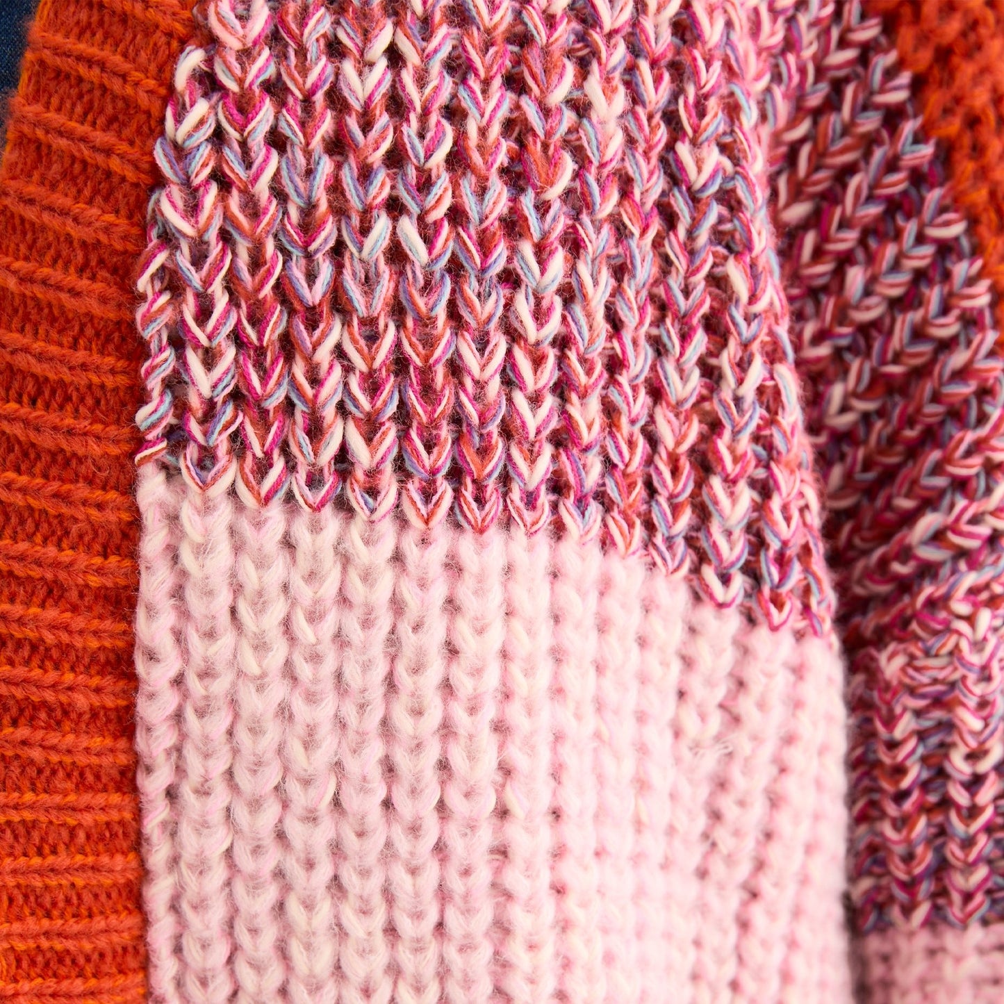 Janie Oversized Chunky Stripe Cardigan - Orange