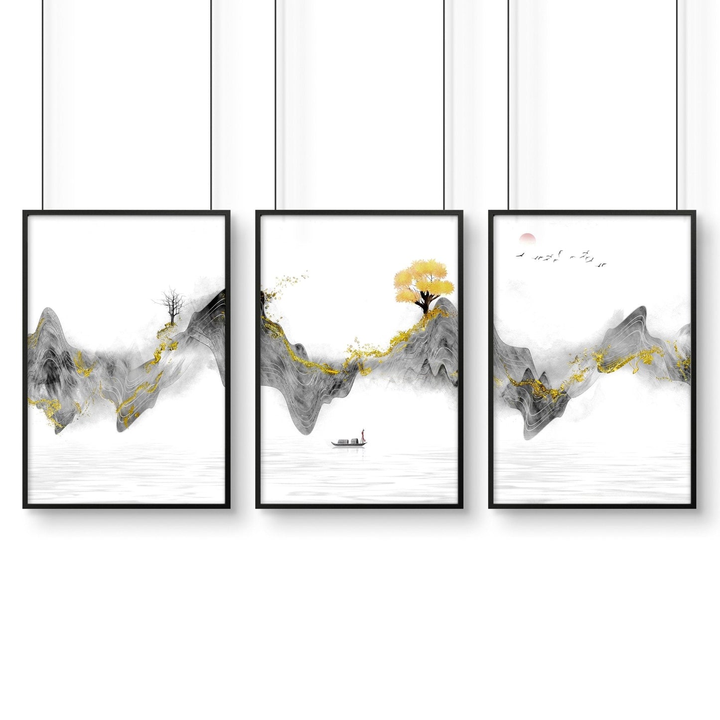 Japanese art prints | set of 3 framed wall art