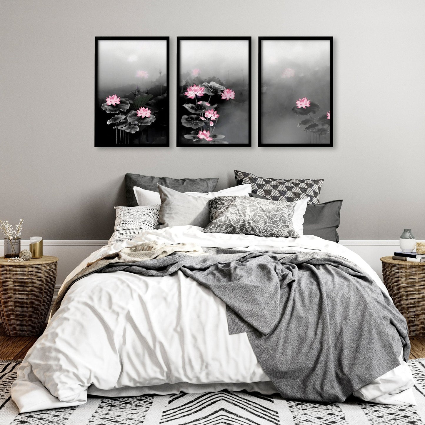 Japandi Interiors | Set of 3 Asian Inspired Wall art Prints