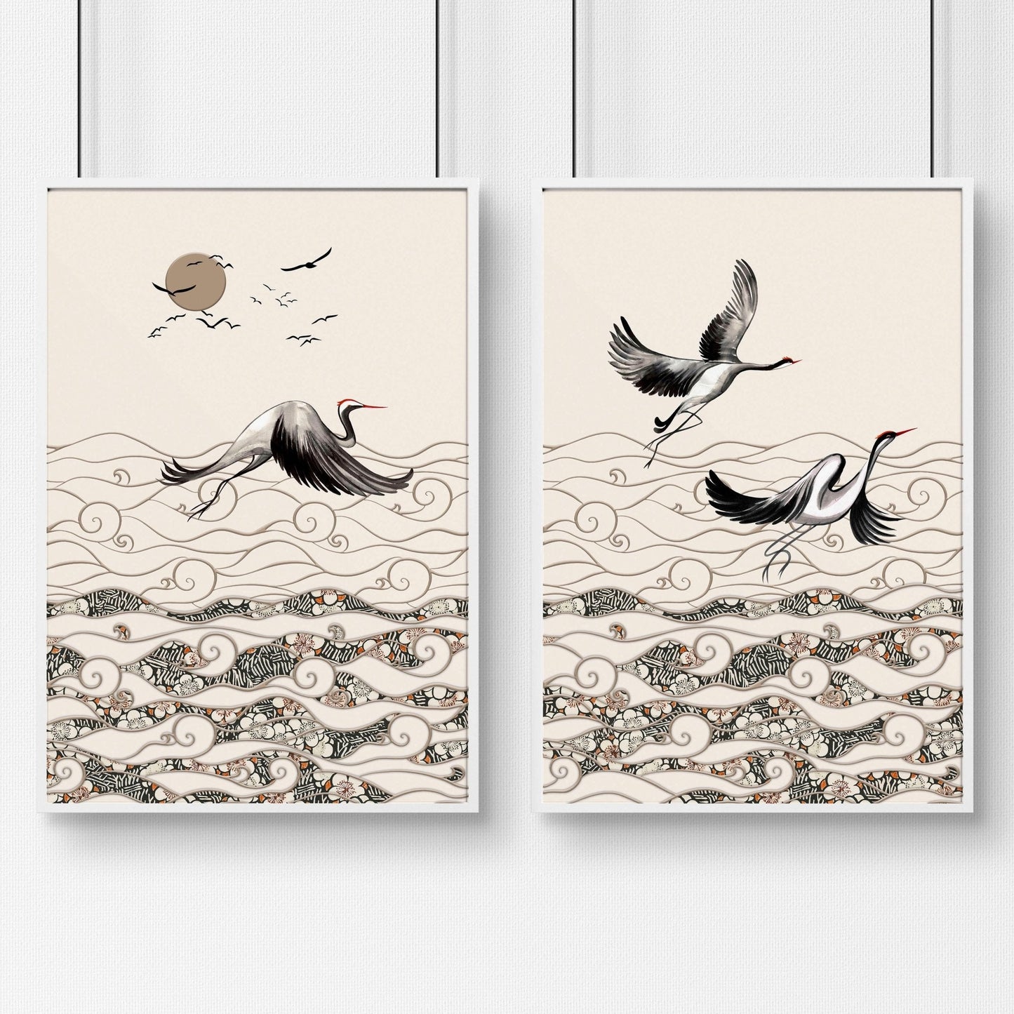 Japanese art print | Set of 2 wall art prints for living room