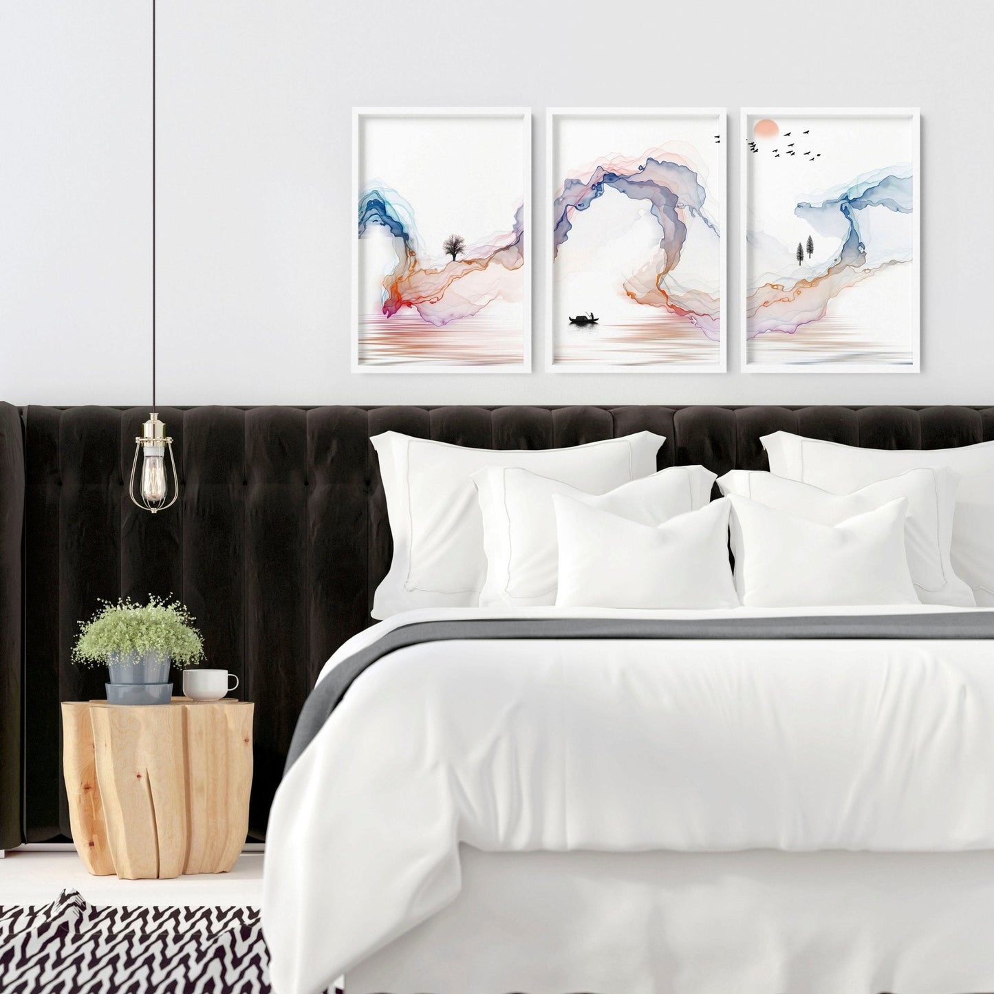 Japan gallery wall art | set of 3 wall art for bedrooms
