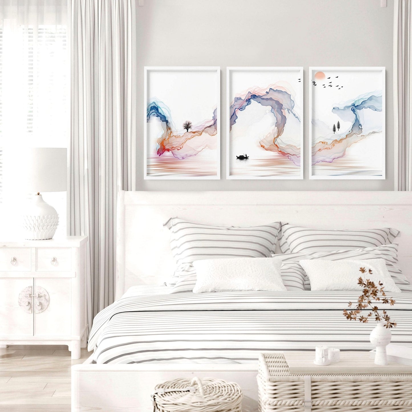 Japan gallery wall art | set of 3 wall art for bedrooms