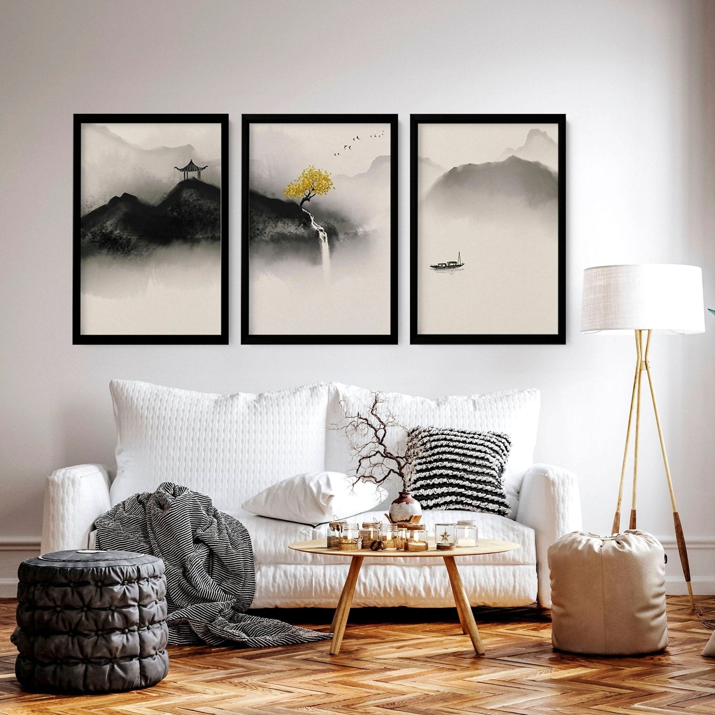 Japanese wall hanging | set of 3 wall art prints
