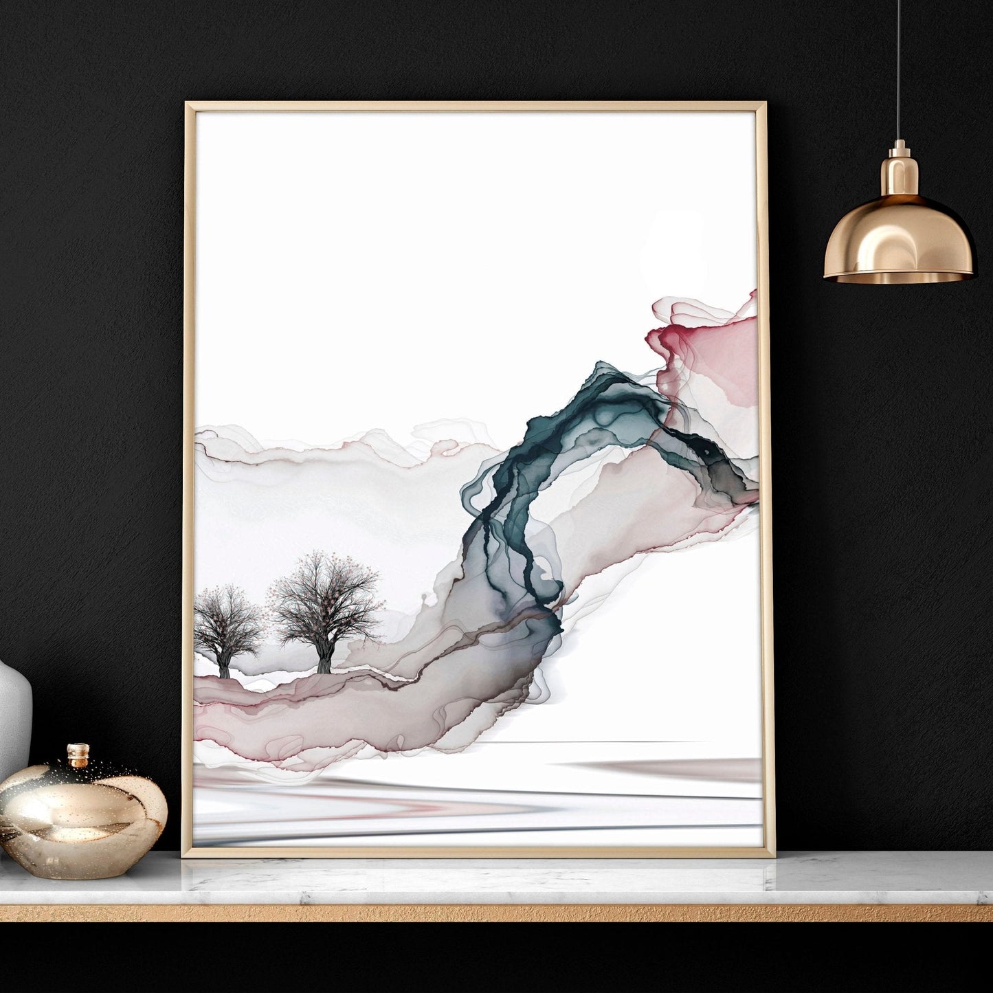 Landscape art sunset | set of 3 framed wall art