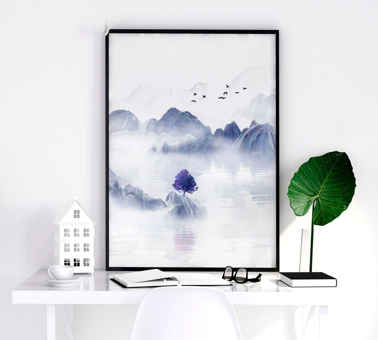 Big wall paintings for living room | set of 3 Japanese wall art