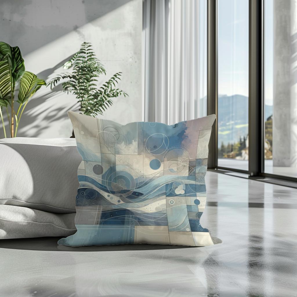 Quietude's Abstract Harmony Cotton Cushion