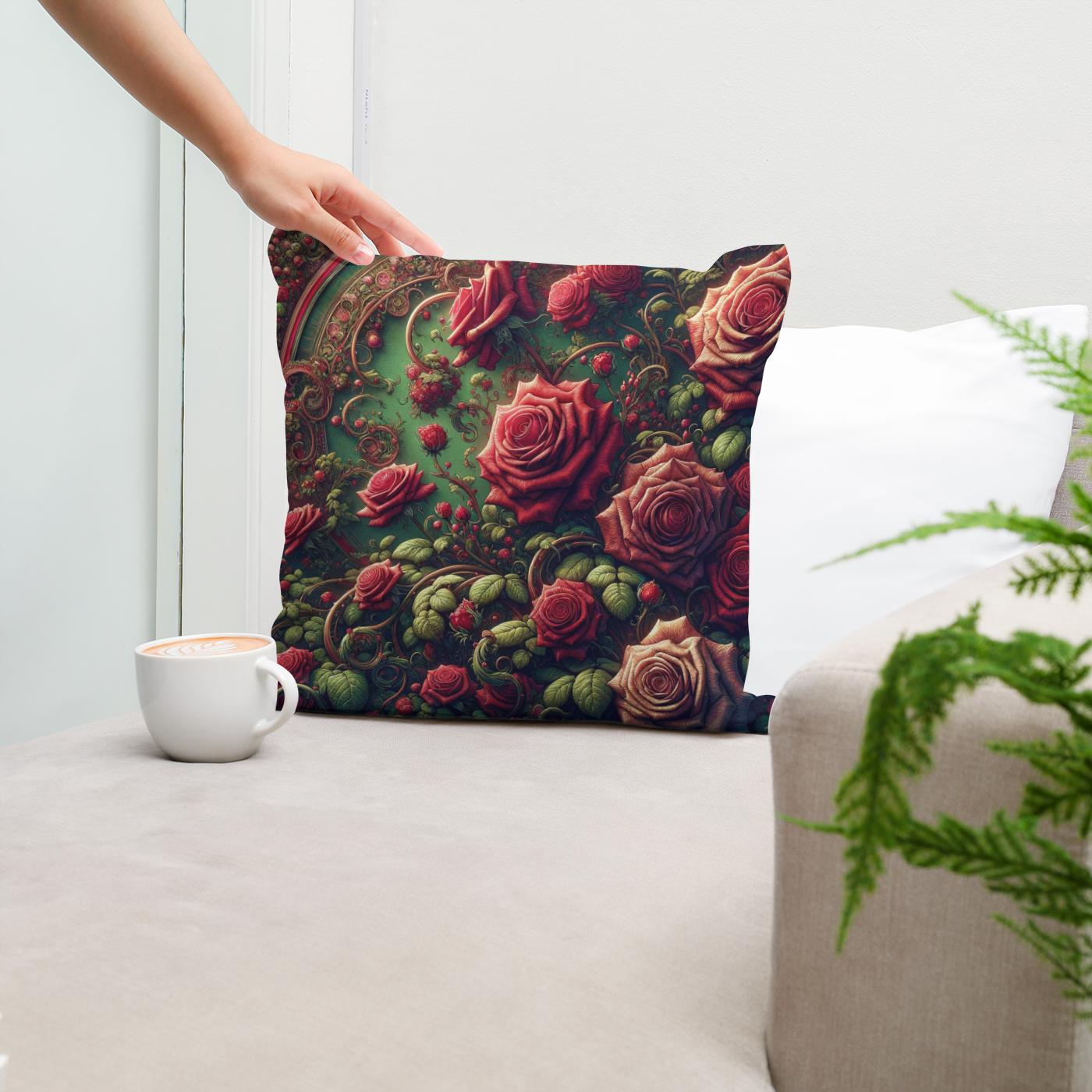 Victorian Rose Embrace Cotton Cushion