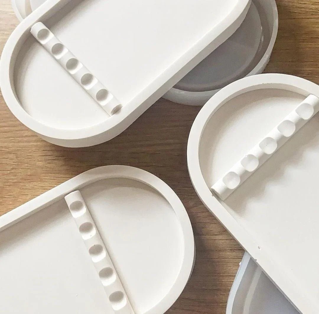 Oval Tool Tray - Natural Handmade Jesmonite