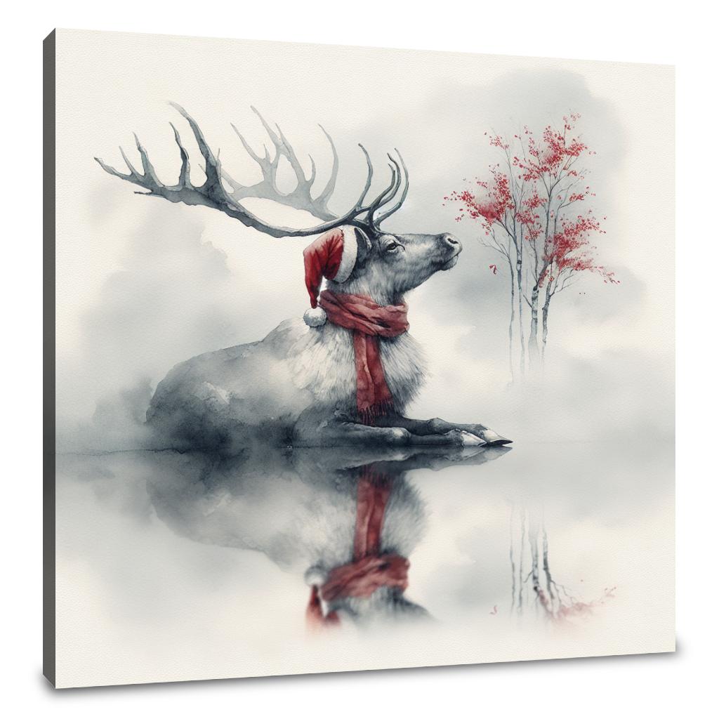 Melancholic Reindeer Solitude Canvas