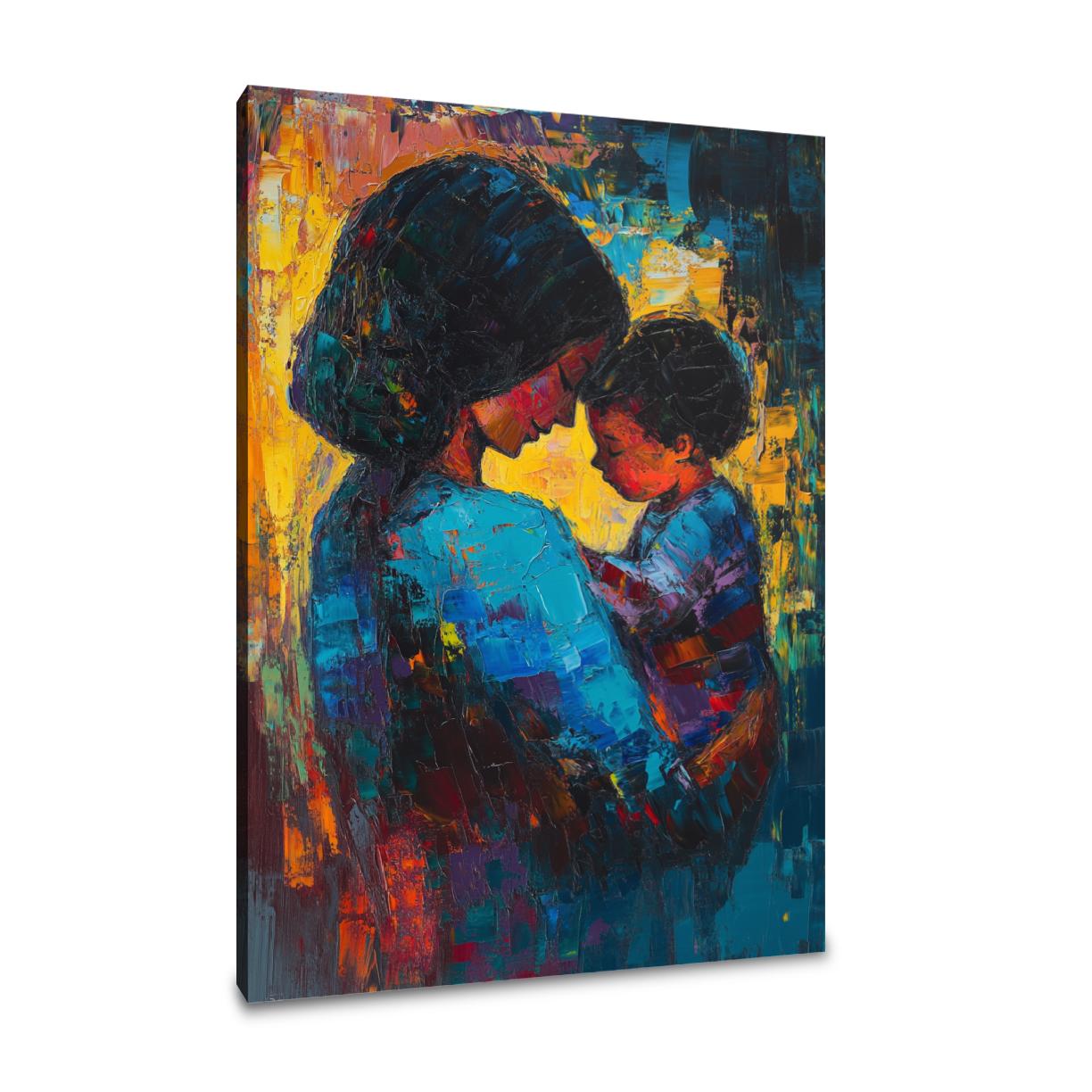 Mother and Child Vibrant Canvas