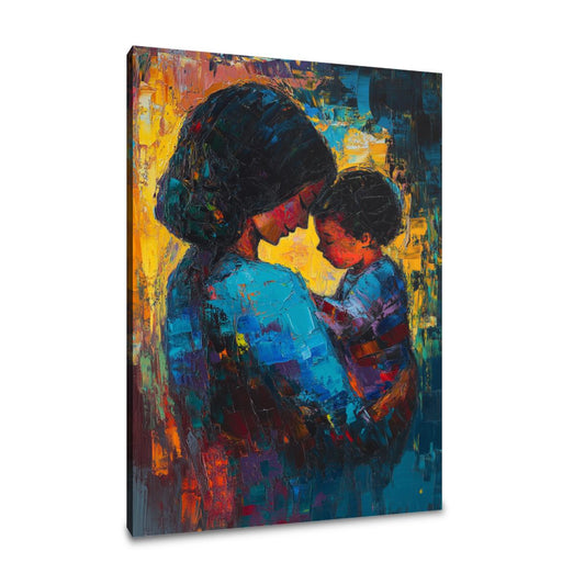 Mother and Child Vibrant Canvas