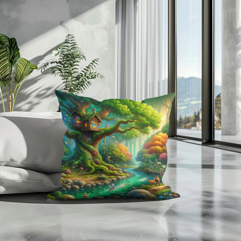 Enchanted Nature's Playground Cotton Cushion