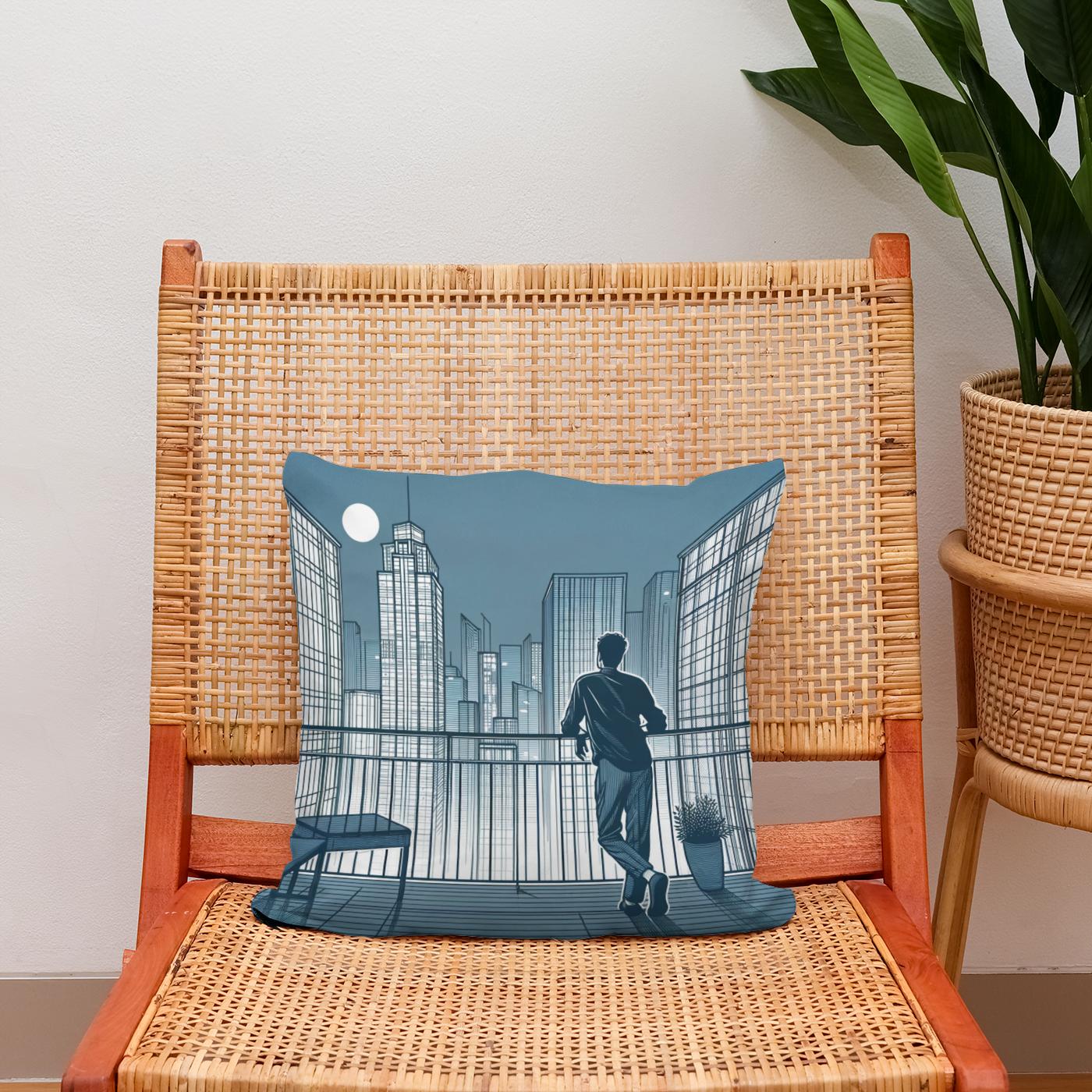 Rooftop Serenity Cotton Cushion