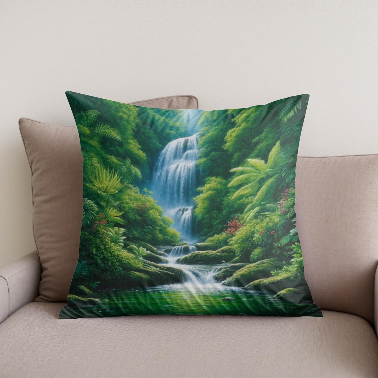Rainforest Cascade Cotton Cushion
