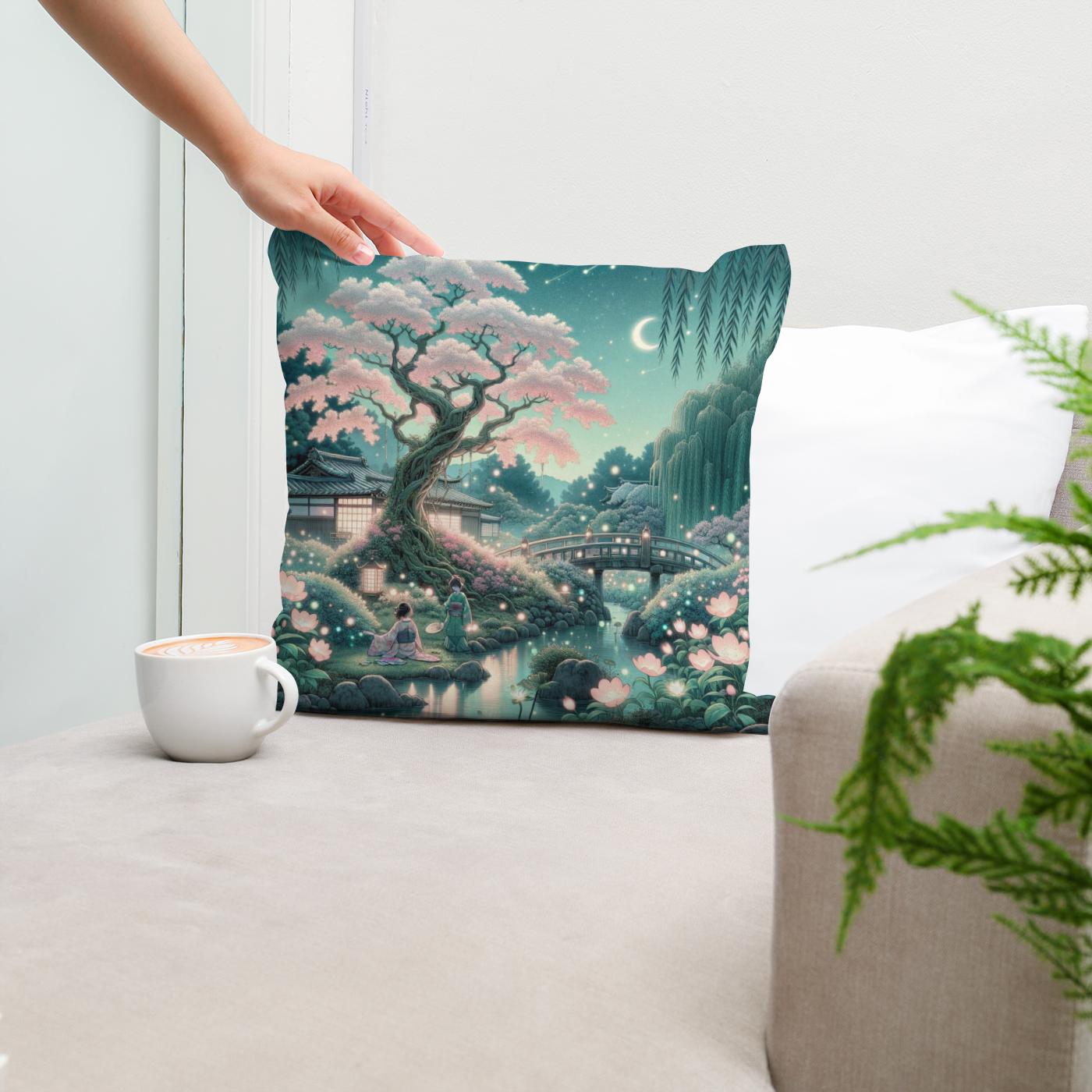 Enchanted Blossom Retreat Cotton Cushion