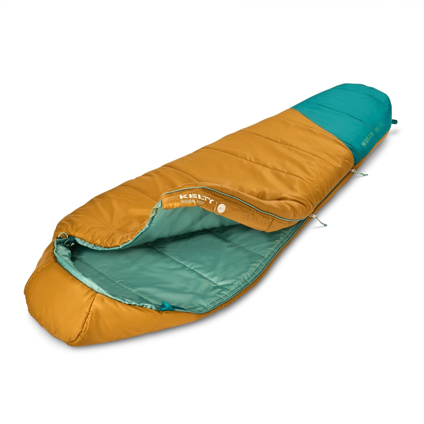 Kelty Kids' Mistral 20°F (-7°C) Synthetic Sleeping Bag - One Size - Woodthrush/Deep Lake/Malachite