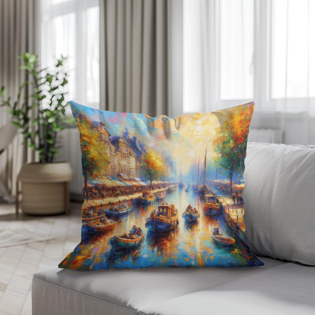 Sunlit Serenade Cotton Cushion