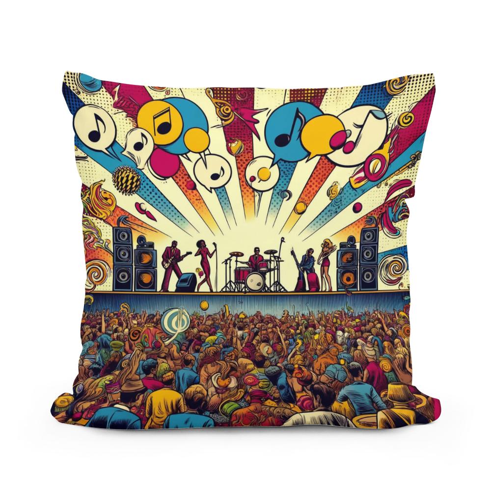Pop Rhythms Festival Cotton Cushion