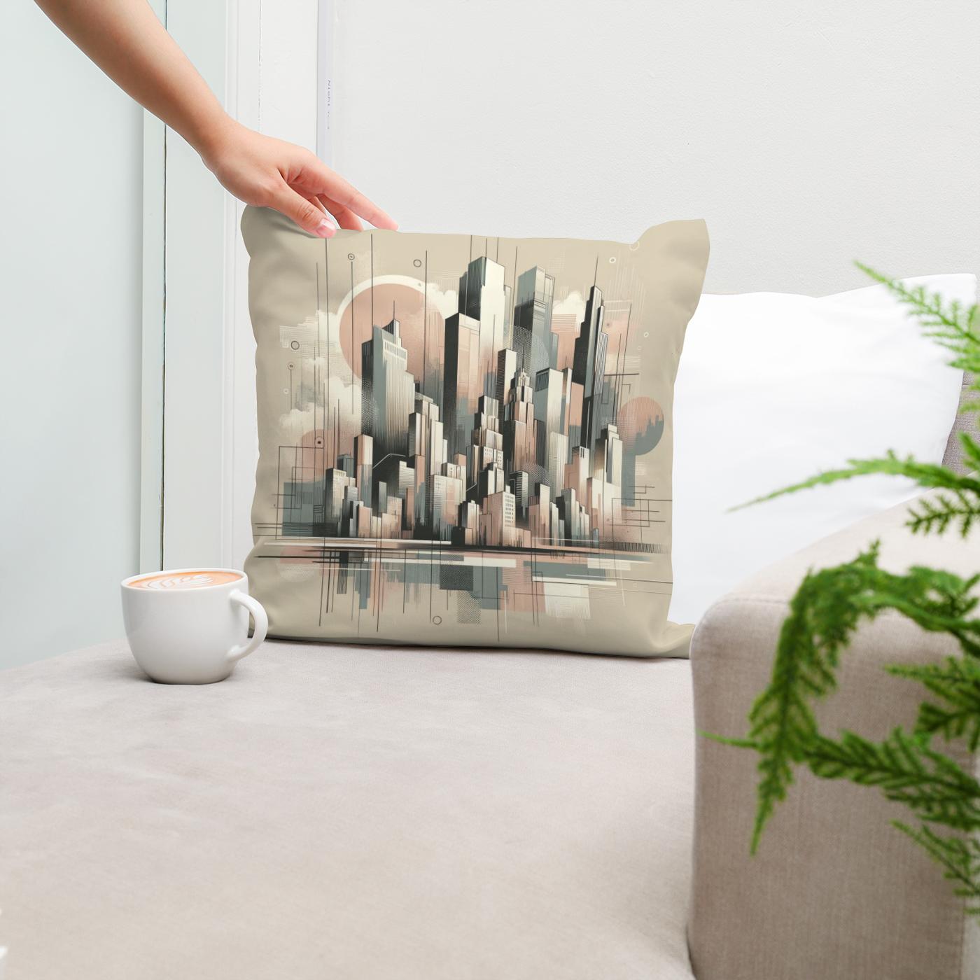 Cityscape Urban Symphony Cotton Cushion