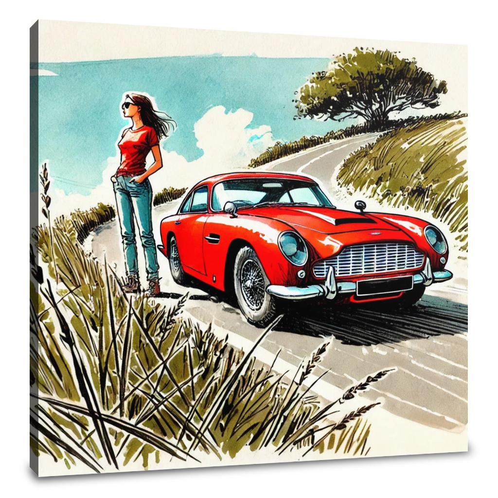 Crimson Drive Canvas