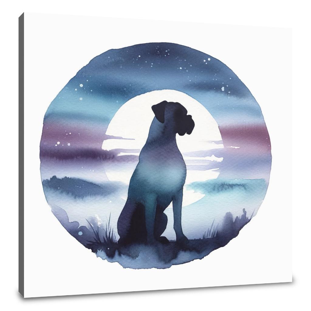 Twilight Vigil Boxer Silhouette Canvas
