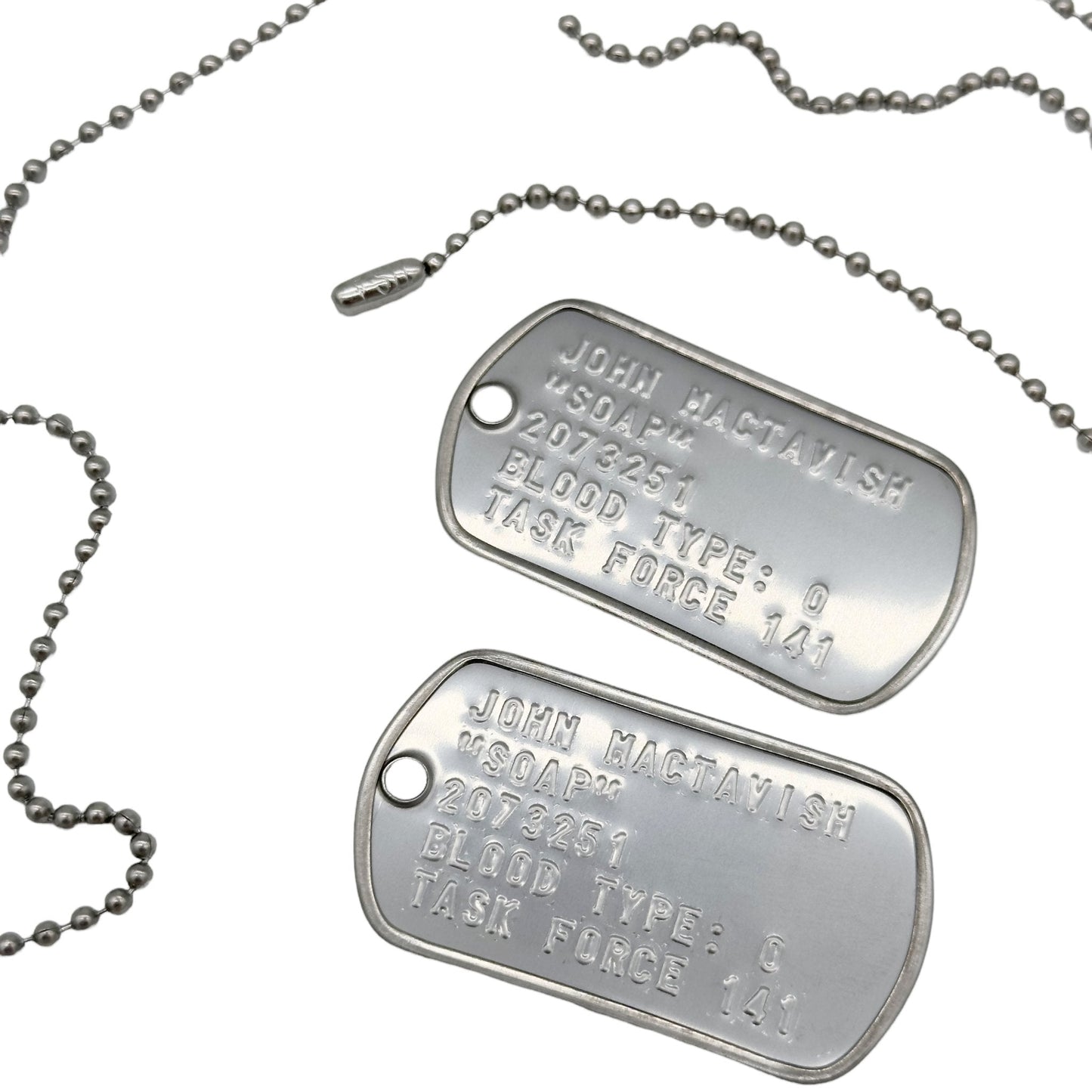 John 'Soap' MacTavish Military Dog Tag Set- Stainless Steel - Chains Included