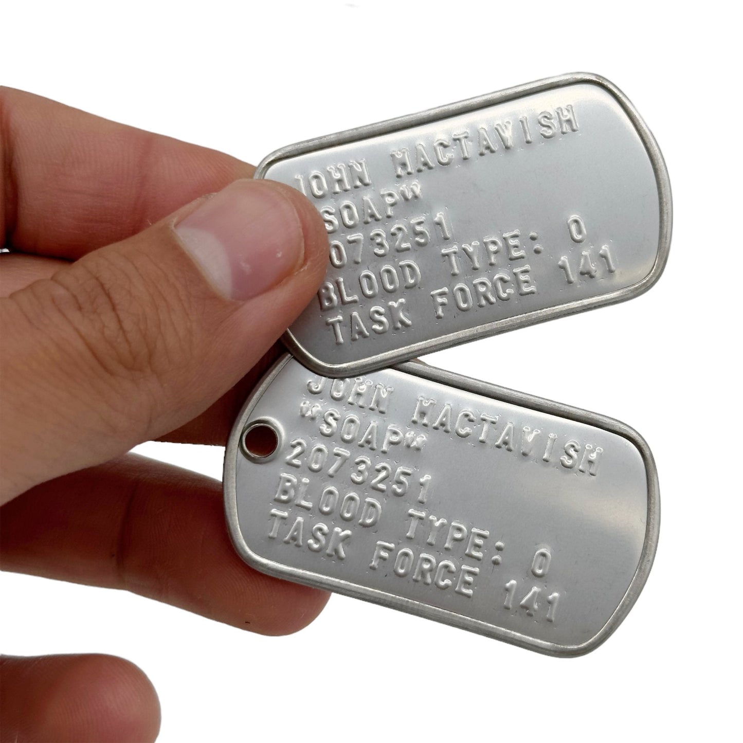John 'Soap' MacTavish Military Dog Tag Set- Stainless Steel - Chains Included