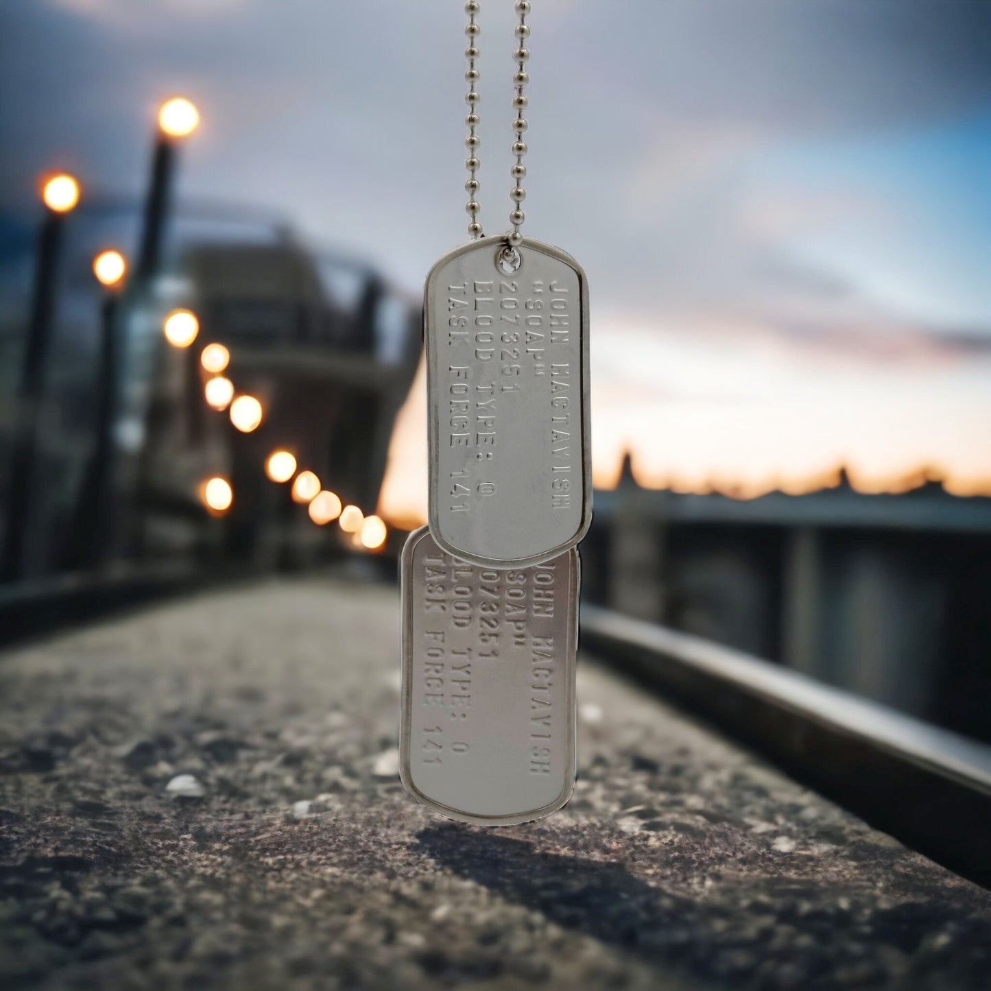 John 'Soap' MacTavish Military Dog Tag Set- Stainless Steel - Chains Included