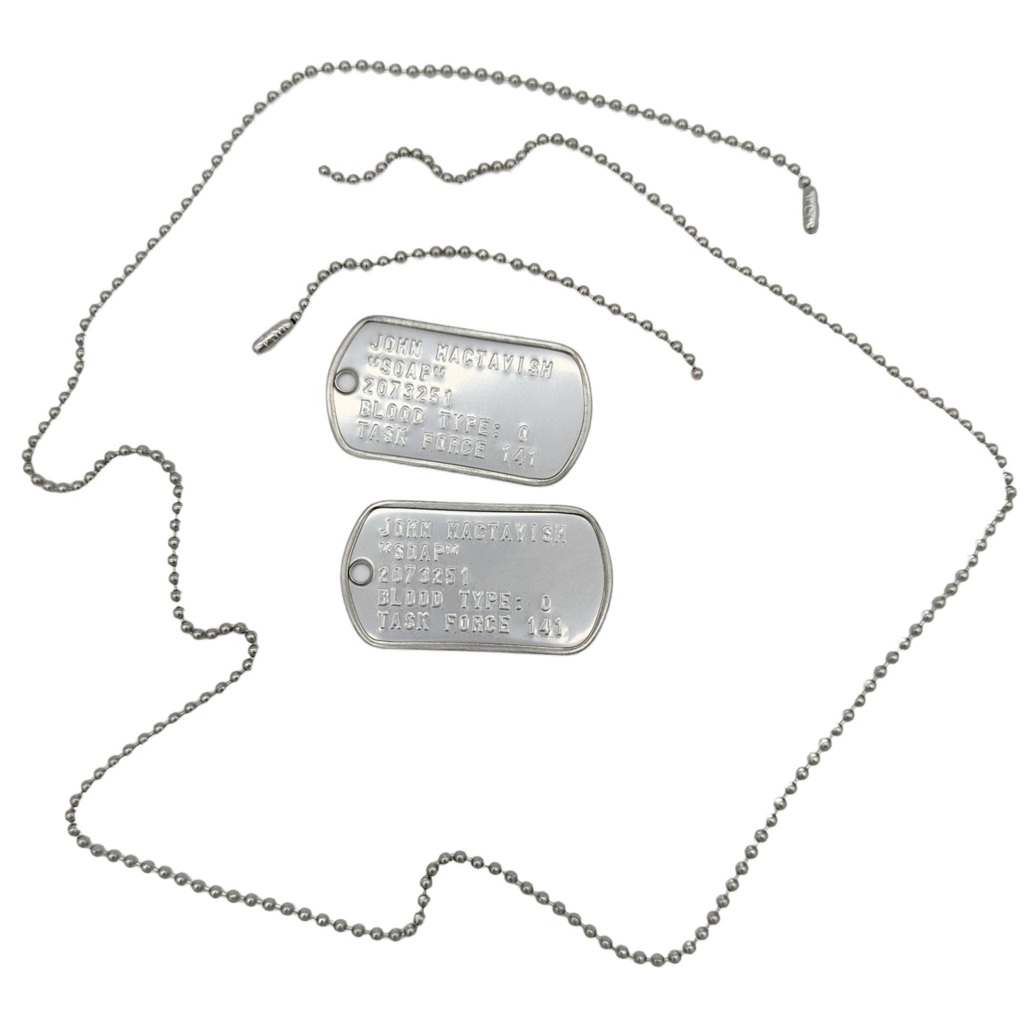 John 'Soap' MacTavish Military Dog Tag Set- Stainless Steel - Chains Included