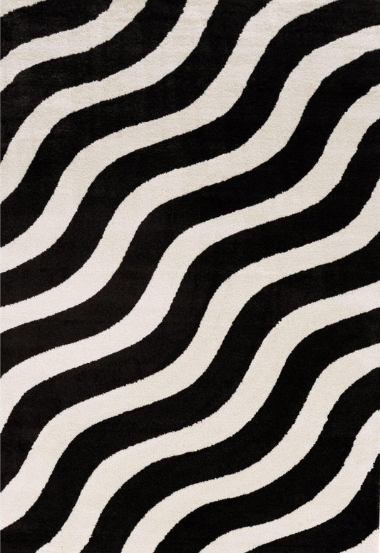 Joli Wave Black & White Rug