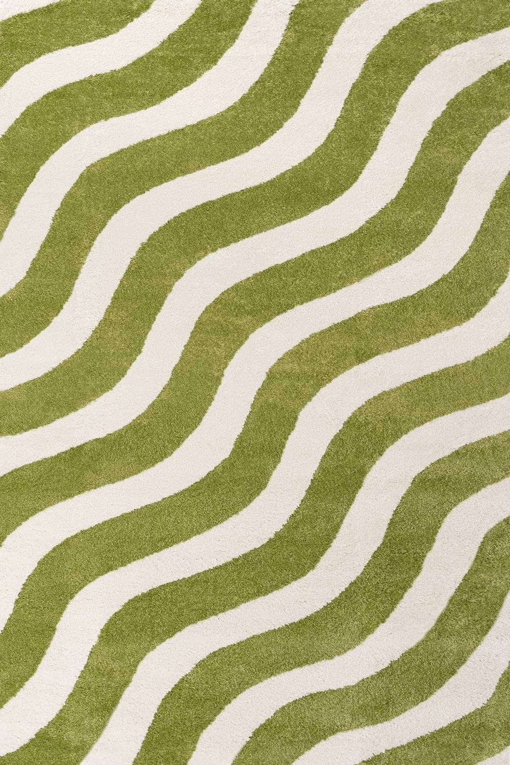 Joli Wave Green & White Rug