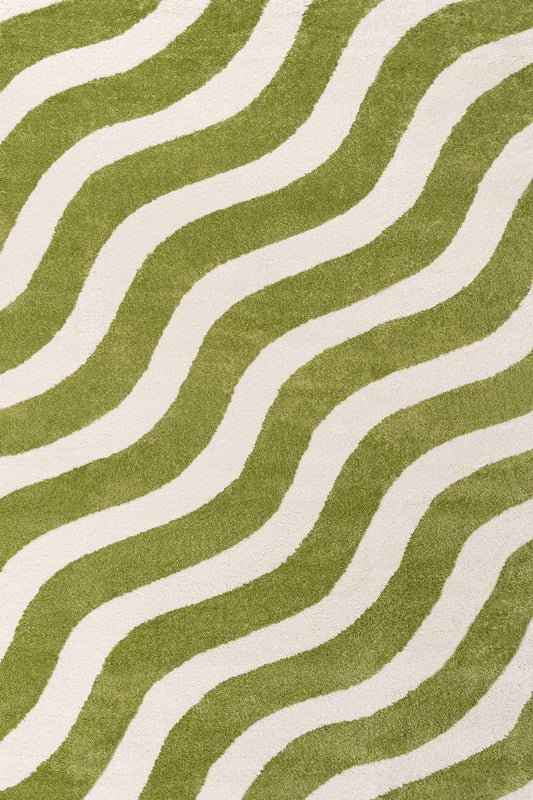 Joli Wave Green & White Rug