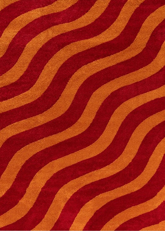 Joli Wave Red & Orange Rug