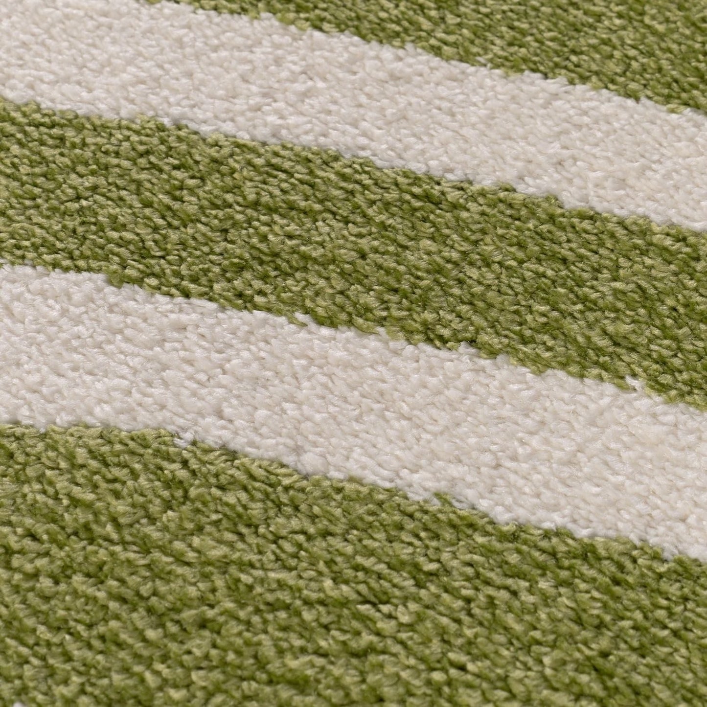Joli Striped Green & White Rug