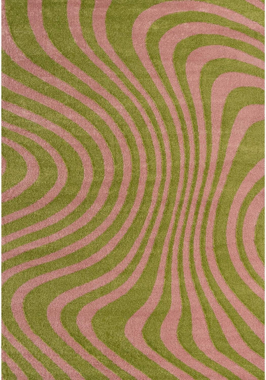 Joli Striped Green & Pink Rug