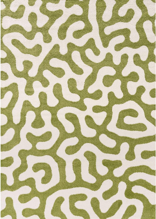 Joli Doodle Green & White Rug