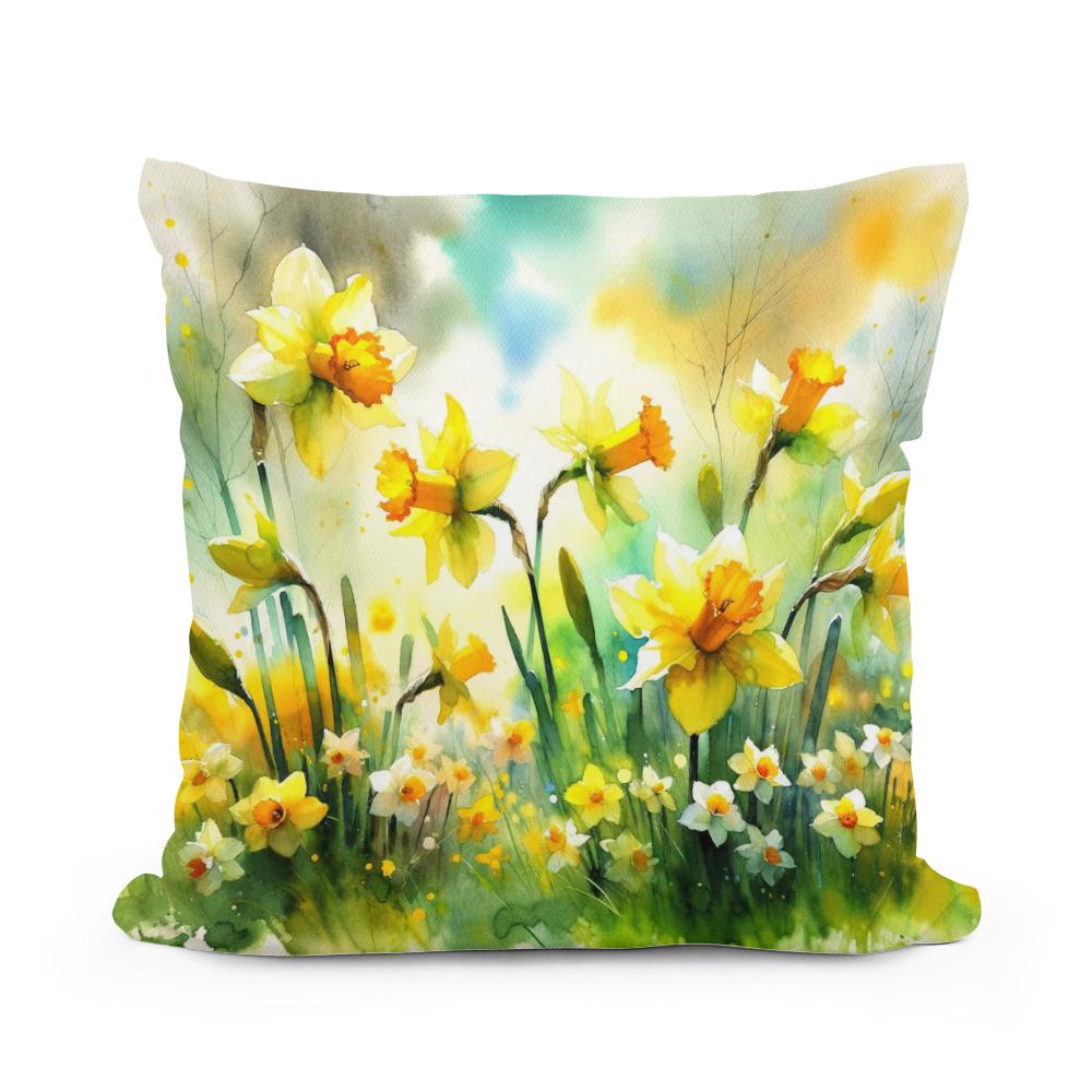 Spring's Joyful Dance Cotton Cushion