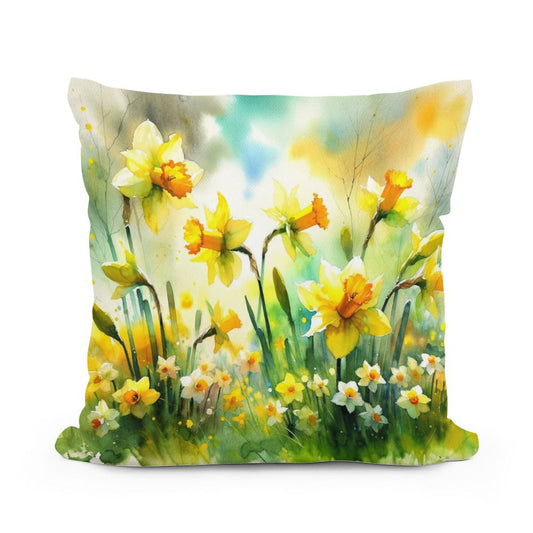 Spring's Joyful Dance Cotton Cushion