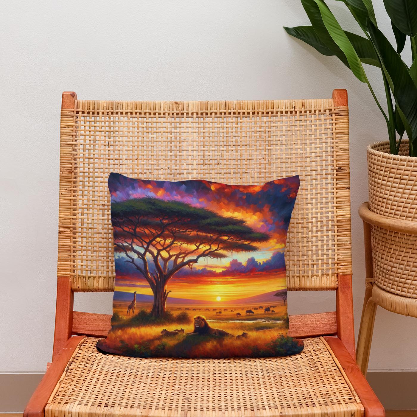 Serengeti Sundown Cotton Cushion