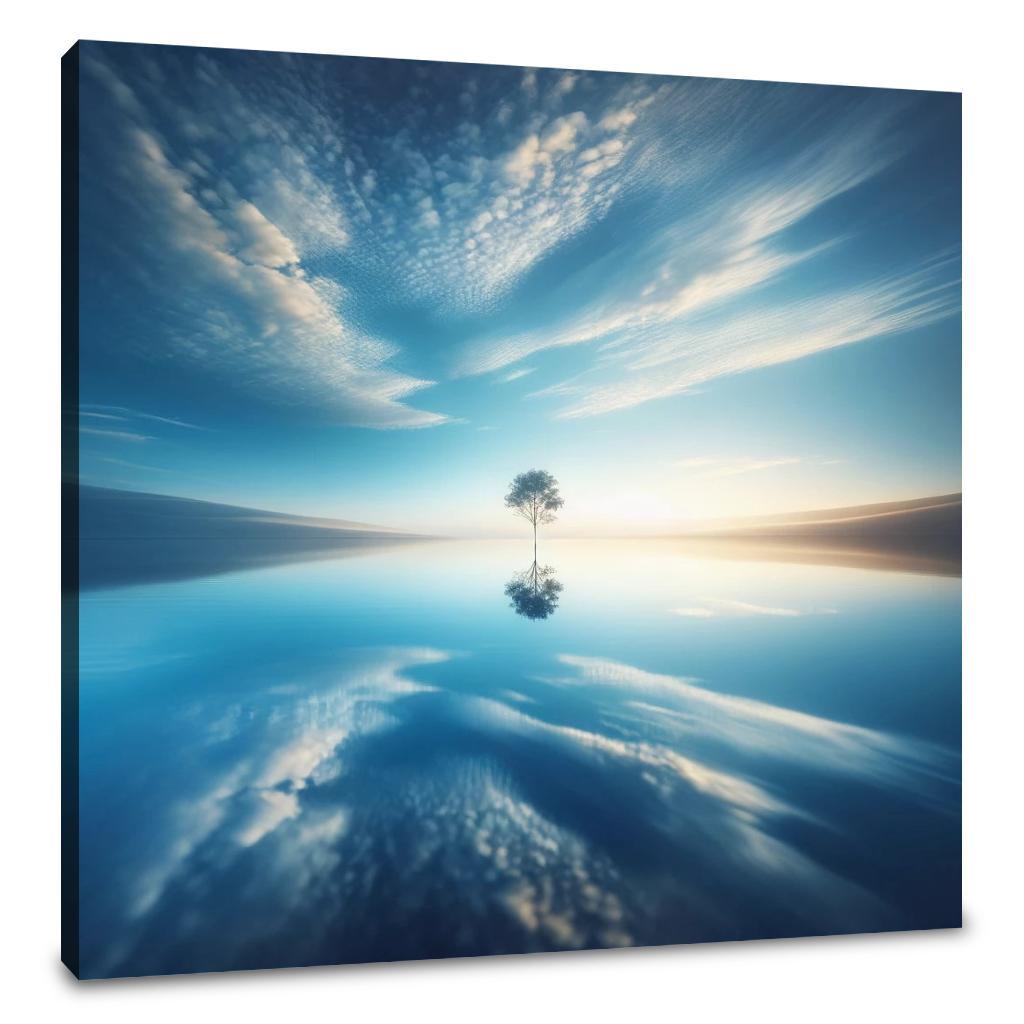 Lake Reflection Tranquility Canvas