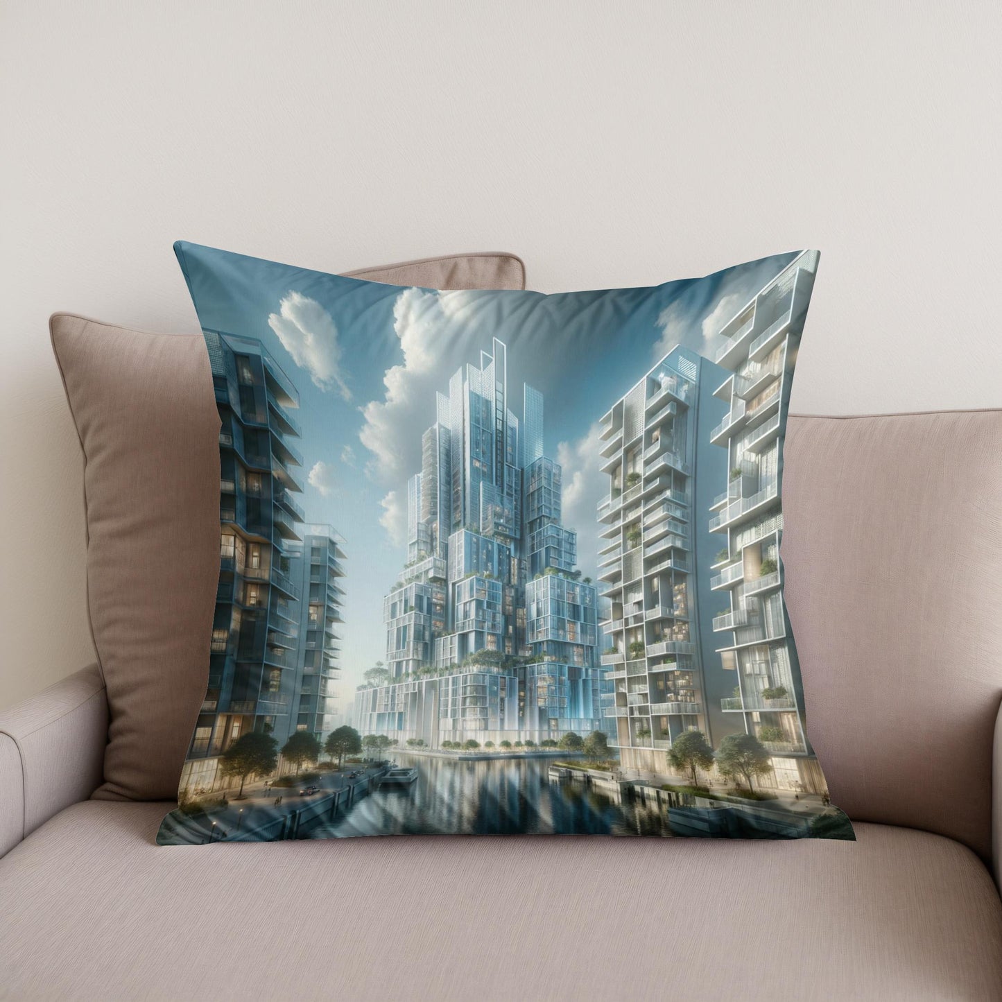 Future Skyline Cotton Cushion