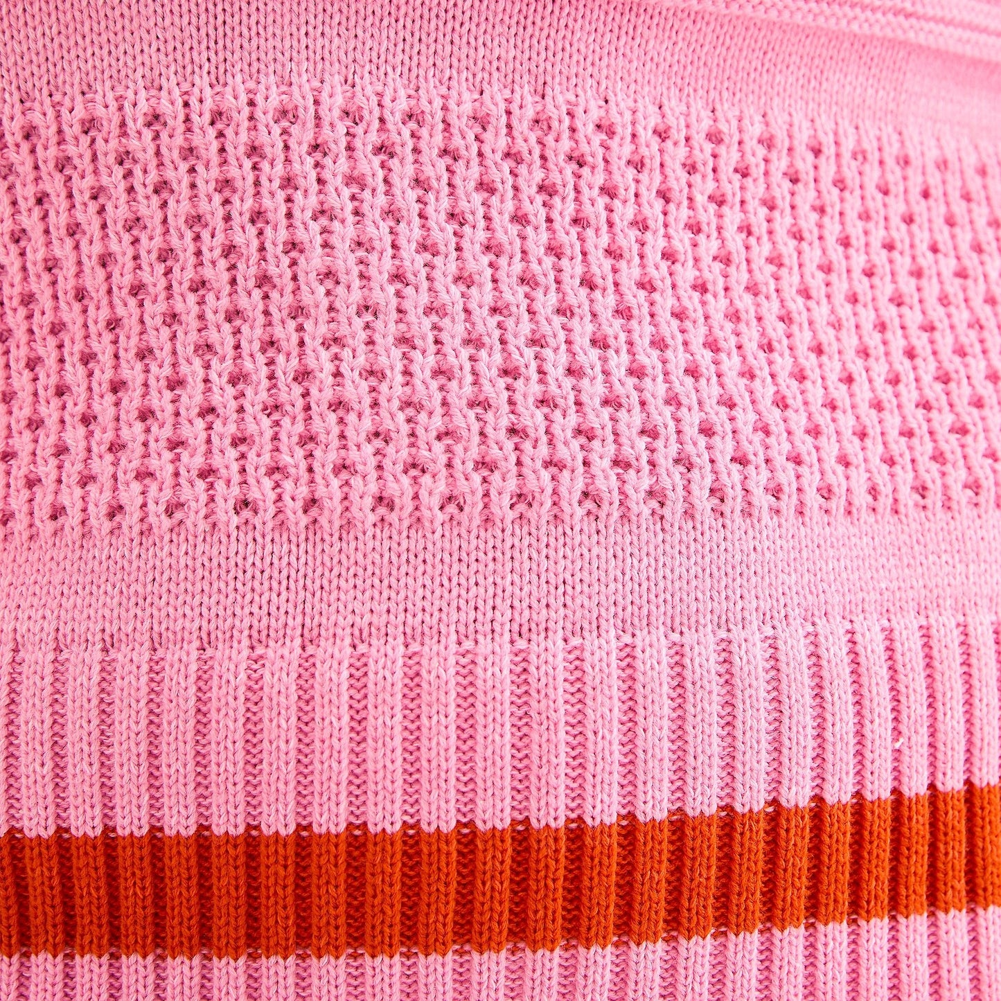 Judith Pointelle Stitch V Neck Jumper - Pink